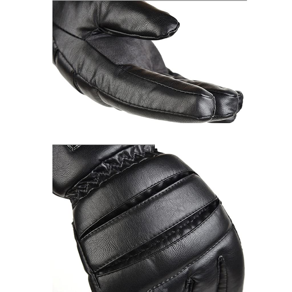 CHEWYNP Guantes de Cuero para Motocicleta, Impermeables y Resistentes al Viento, para Montar en Bicicleta, para Invierno, Ciclismo, Caza, Pesca, esquí, Nieve, Guantes aislantes, Calentador