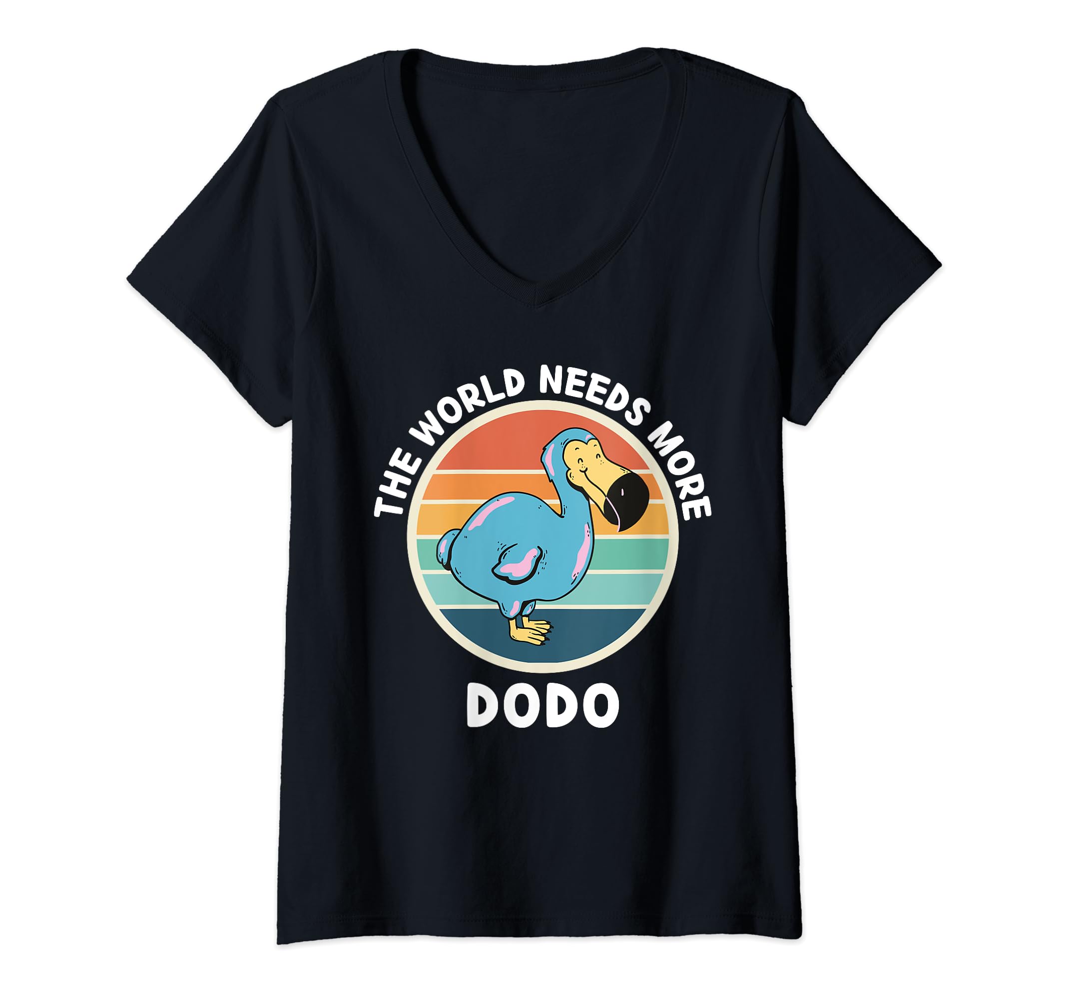 Womens Vintage The World Needs More Dodo Retro Dodo Bird Lover V-Neck T-Shirt