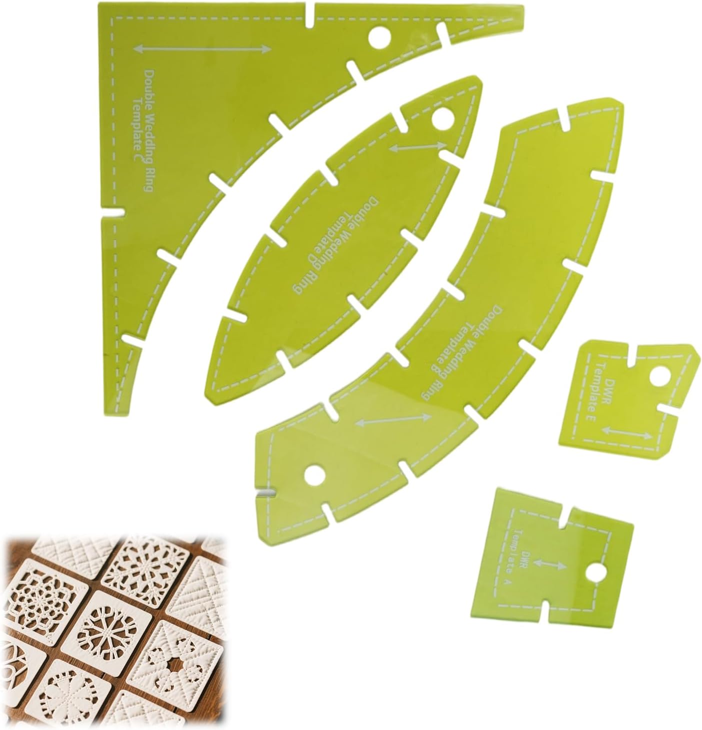 Amazon.com: 5PC Quilting Templates Set, DIY Sewing & Quilting Ruler Kit ...