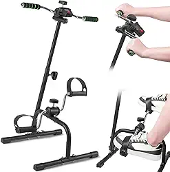 Mini Bicicleta Ergométrica para Mãos e Pés com Visor, Mini Bicicleta Ergométrica Portátil Antiderrapante para Braços e Pernas Exercício para Idosos