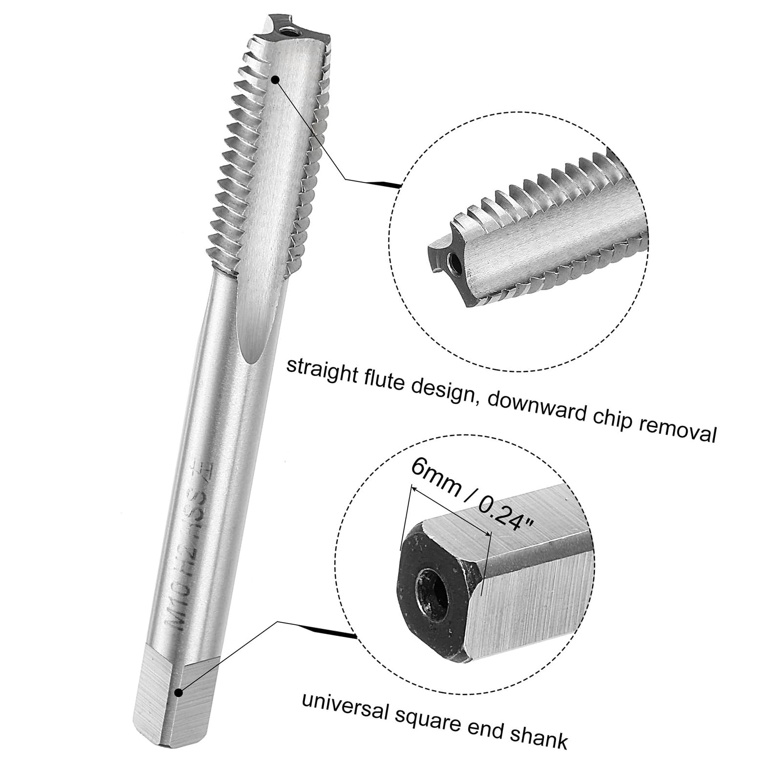 MACHSWON Tap and Die and Drill Bit Set,M10x1.5 Left Hand Thread Milling Tap and Round Die,8.5mm Cobalt High Speed Steel Twist Drill Bit - Image 3