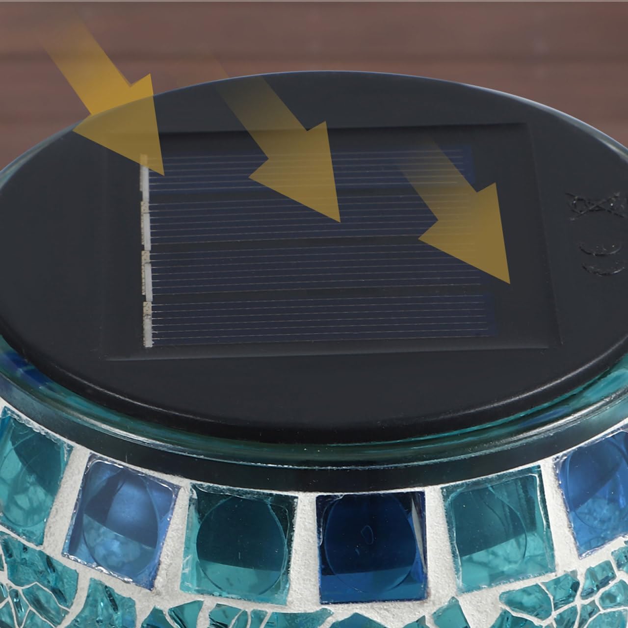 Hemobllo Solar Mosaic Lights Waterproof Outdoor Led Yard Path Light Decorative Solar Garden Lamp for Landscape Lawn Lighting