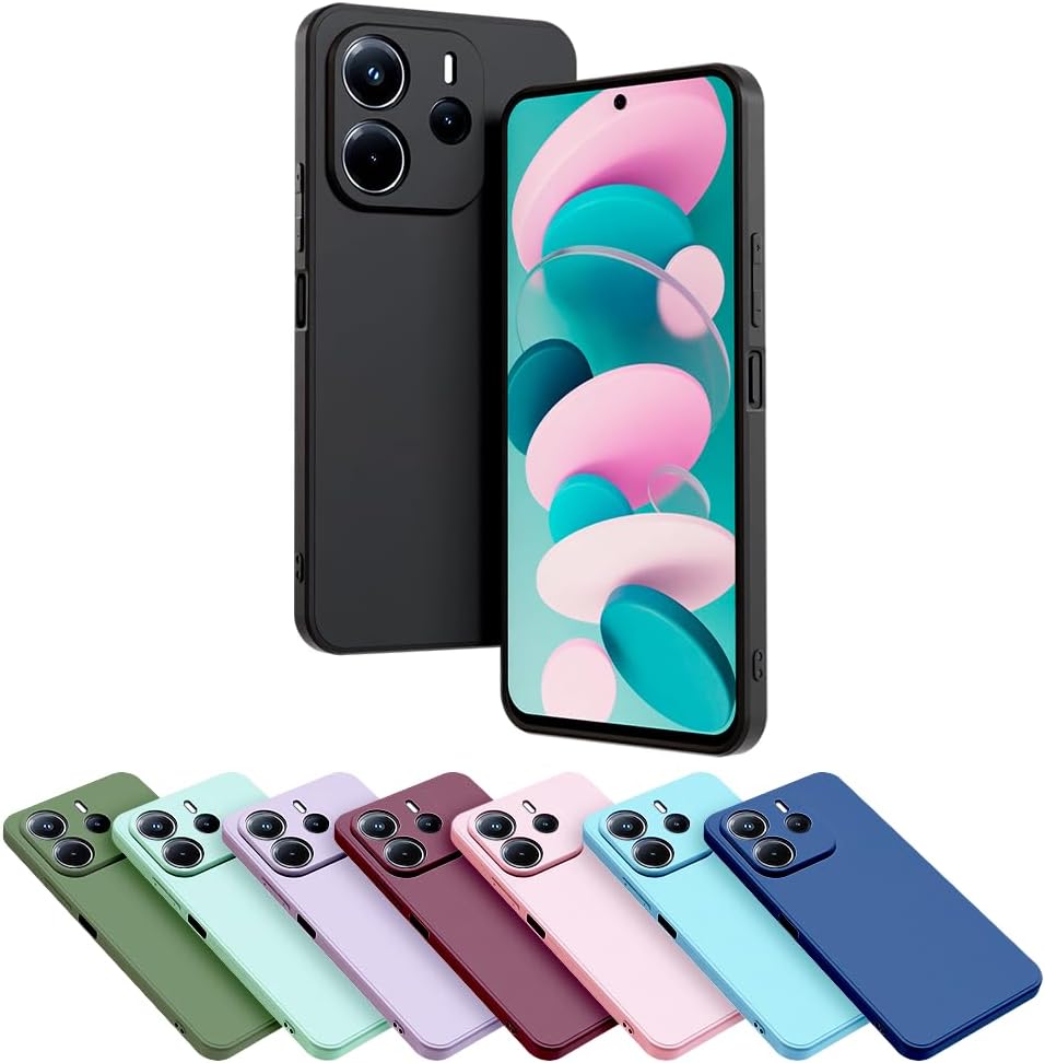 Capa de Proteção em Silicone Compatível ¨Xiaomi REDMI NOTE 14 4G Interior Aveludado Com Proteção de Câmera (CEREJA)
