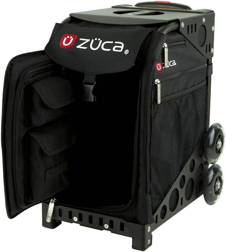 ZUCA Obsidian Sport Insert Bag with Black Frame and Special Set of 5 Packing Pouches + Toiletry Bag Bundle
