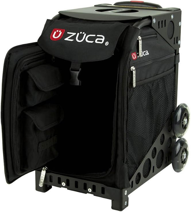 ZUCA Obsidian Sport Insert Bag with Black Frame (Non-Flashing Wheels), and Special Set of 5 Packing Pouches + Toiletry Bag Bundle