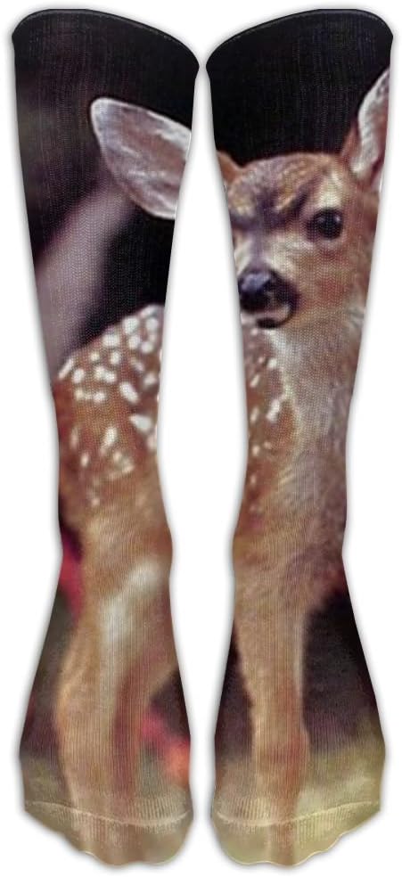 Whitetail Mule Deer Fawn Wild Animal Picture Tube Socks Graduated Compression Socks For Women And Men,Travel Flight Socks - Running Fitness