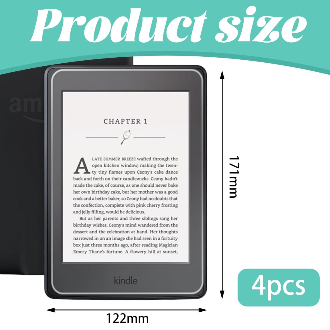 Kindle Paperwhite 12A Generazione 2024 Pellicola Protettiva 7 Pollici Antiriflesso Trasparente 4 Pezzi