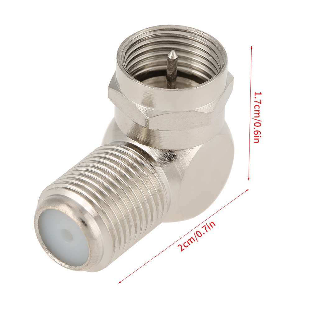 Adattatore Angolo Retto Cavo TV Connettore Adattatore Coassiale A F - Maschio/femmina, Angolo Retto, Per Cavi Satellitari/aerei, Marca Cable Stop Connettore Coassiale Angolo Retto - Foto 2