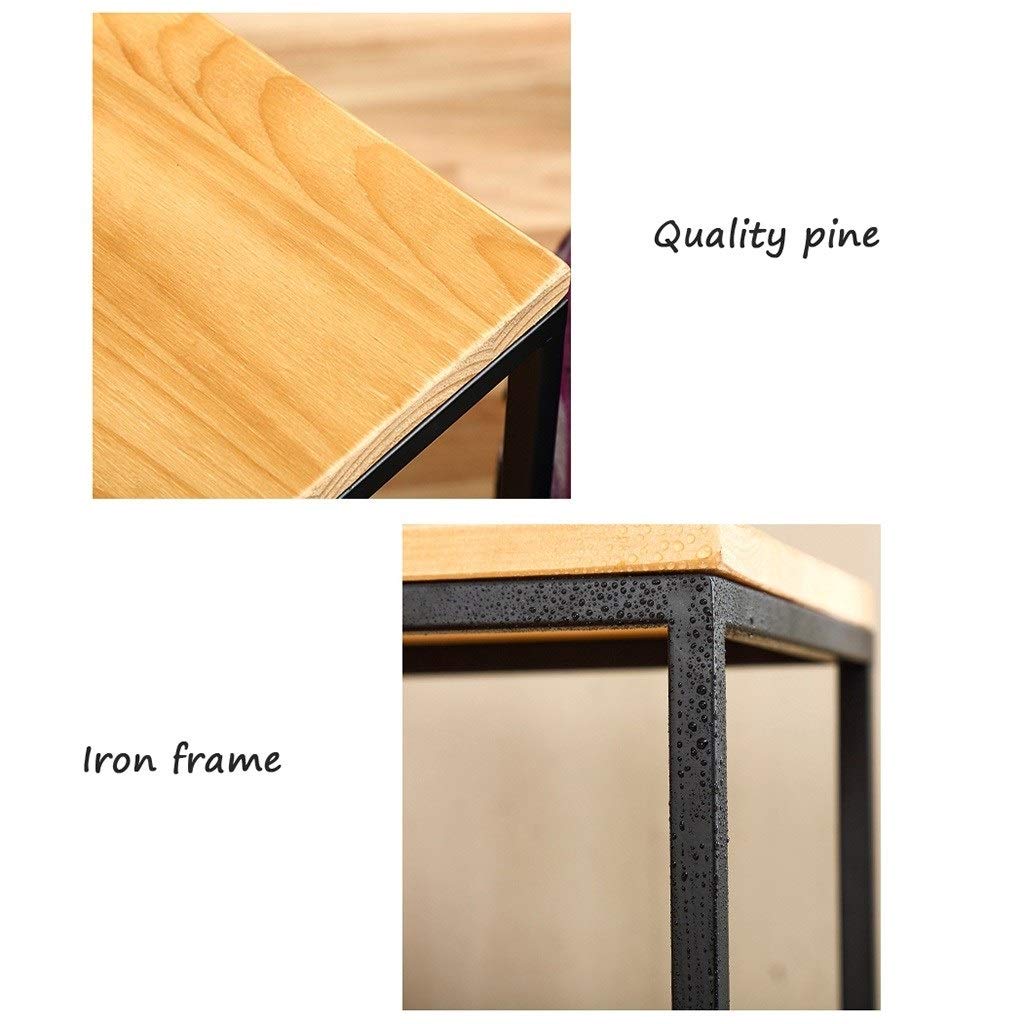 Portavasi da Terra per Fiori, Semplice Portavasi in Ferro Battuto E Legno Massello, Portaoggetti A Un Solo Strato per Soggiorno E Balcone（30 * 30 * 60Cm）