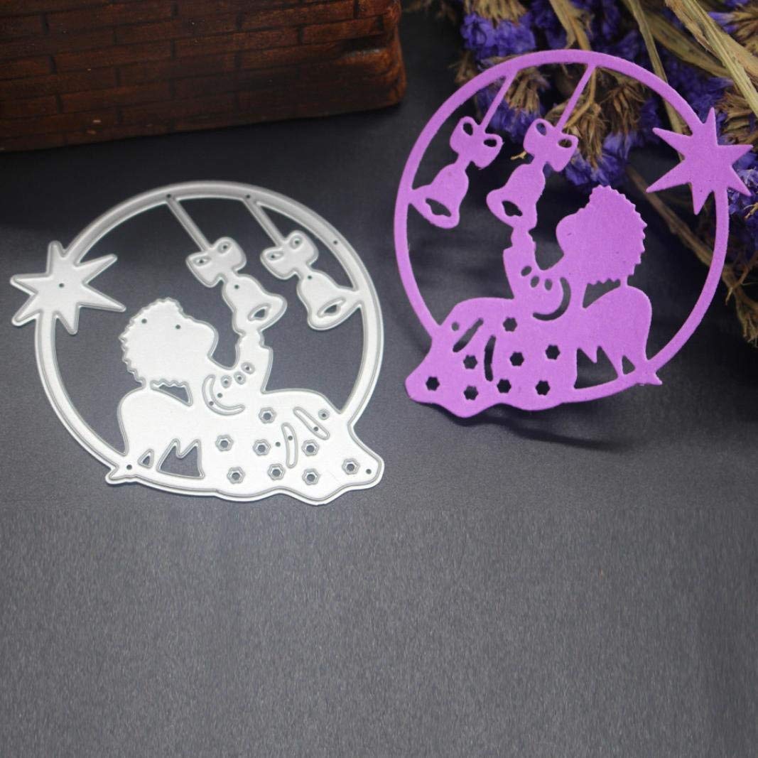 FNKDOR Fustellatrice Fustelle Scrapbooking DIY Metallo Fustella Stencil Cutting Dies Album Foto, Accessori per Big Shot e Altre Macchina (L