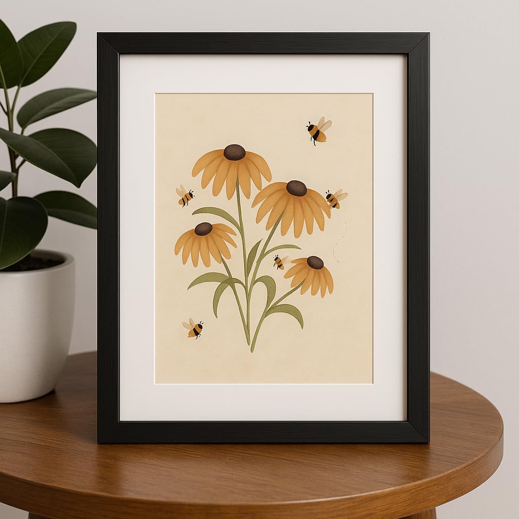 Blank Inside Greeting Card 5x7" with Envelope & Wax Seal – Watercolor Bee & Yellow Flower Design – All Occasion Card by Second Glance- Cards Worth Framing – Birthday, Mother’s Day, Thank You, Thinking Of You, Etc. - Image 3