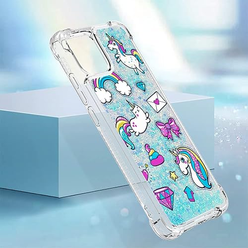 Miniatura 6 de Samsung A04E - Carcasa de TPU suave y transparente con diseño de dibujos animados creativos de arenas movedizas con cubierta líquida brillante que