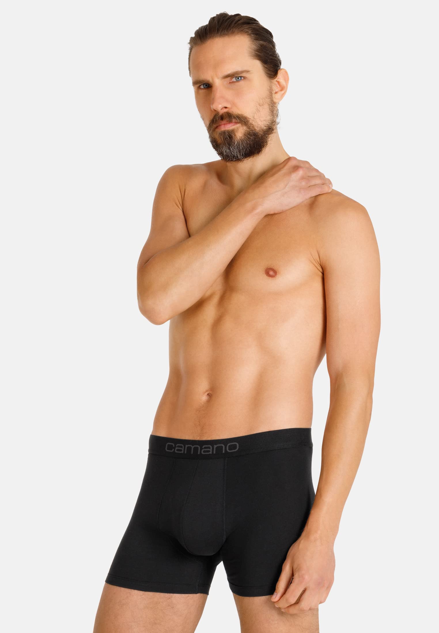 Camano Boxer da uomo Comfort con cotone sostenibile (BCI) in una pratica confezione da 6, Nero , M