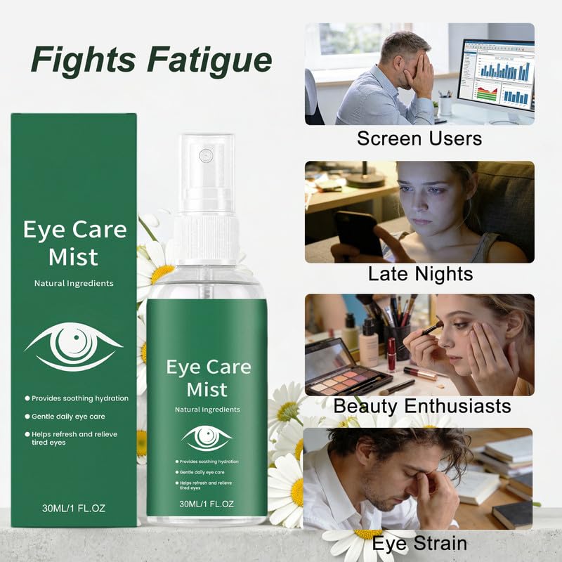 Hydrating Eye Mist Spray, 30 mL (1 fl oz) — Gentle Daily Comfort Mist for Dry, Tired-feeling Eyes — Lightweight, Fast-drying, Easy-to-use 2PCS