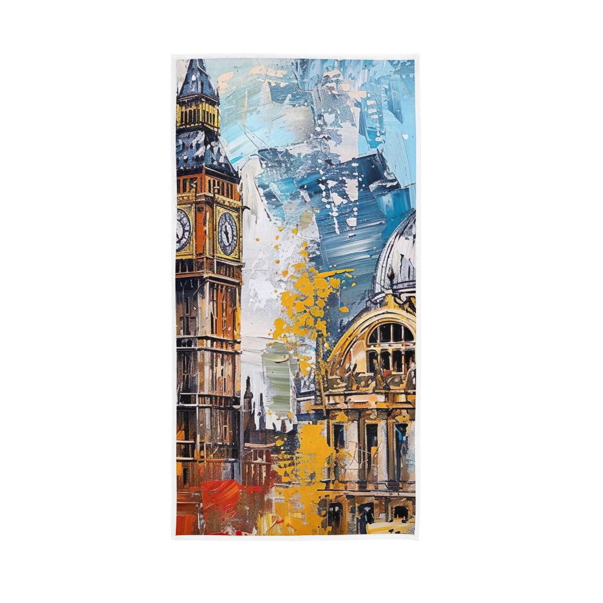 LSRCPD Famous European Landmarks Hand Towel, Multipurpose Cotton Hand Towels for Bathroom, Gym, Hotel, Spa 15 x 30 Inches