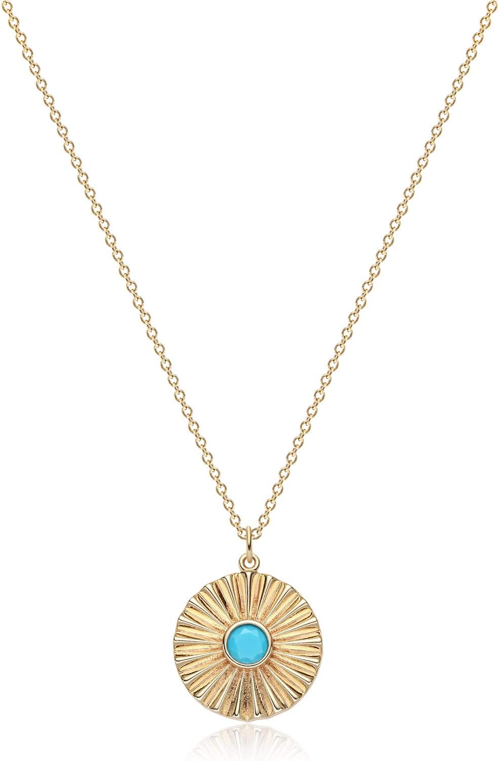 MTMY Gold Pendant Necklace for Women 14K Gold Plated Dainty Gold Necklace Simple Delicate Jewelry