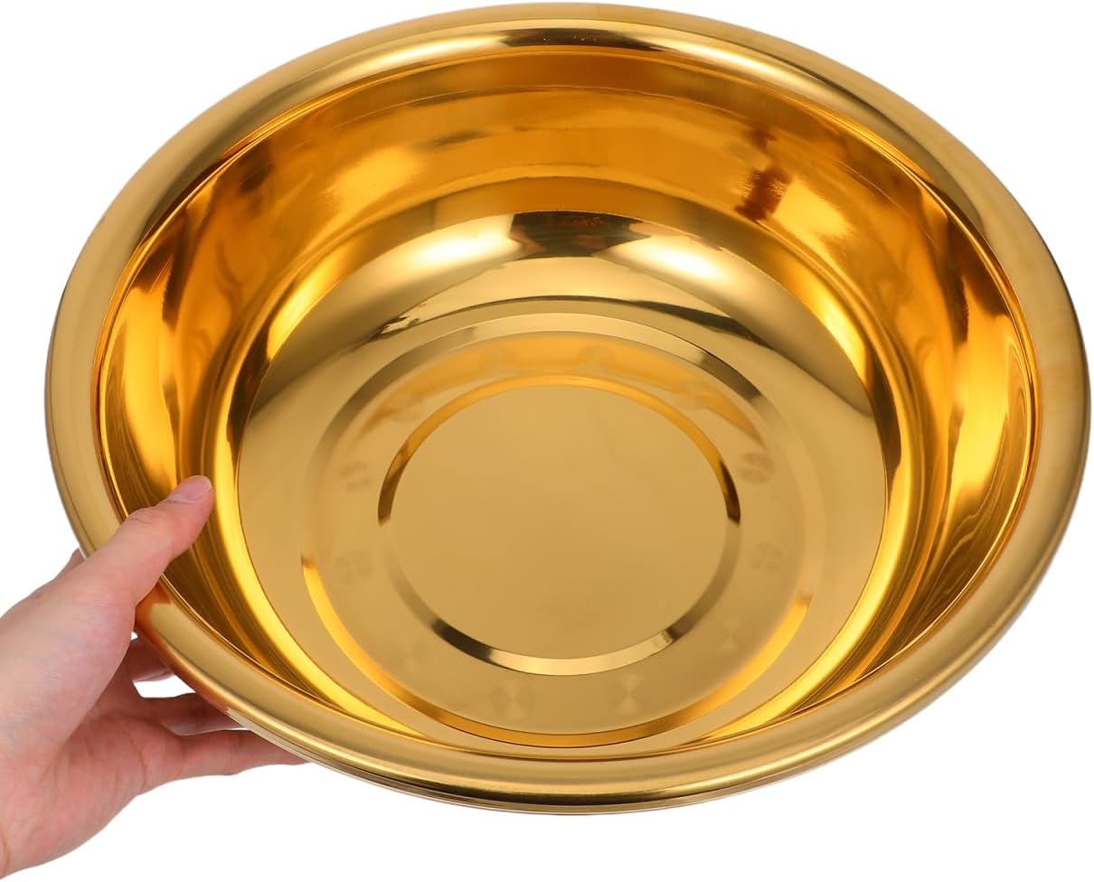 Golden Thickened Stainless Steel Basin Large Kitchen Sink Wash Basin for Fruit and Vegetable Cleaning Multipurpose Household Dish Washing Bowl