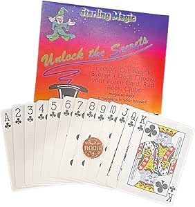 Ted's Sterling Magic Bicycle Svengali Deck Trick in Red Back, Clubs Suit, Choose your Force Card (Jack)