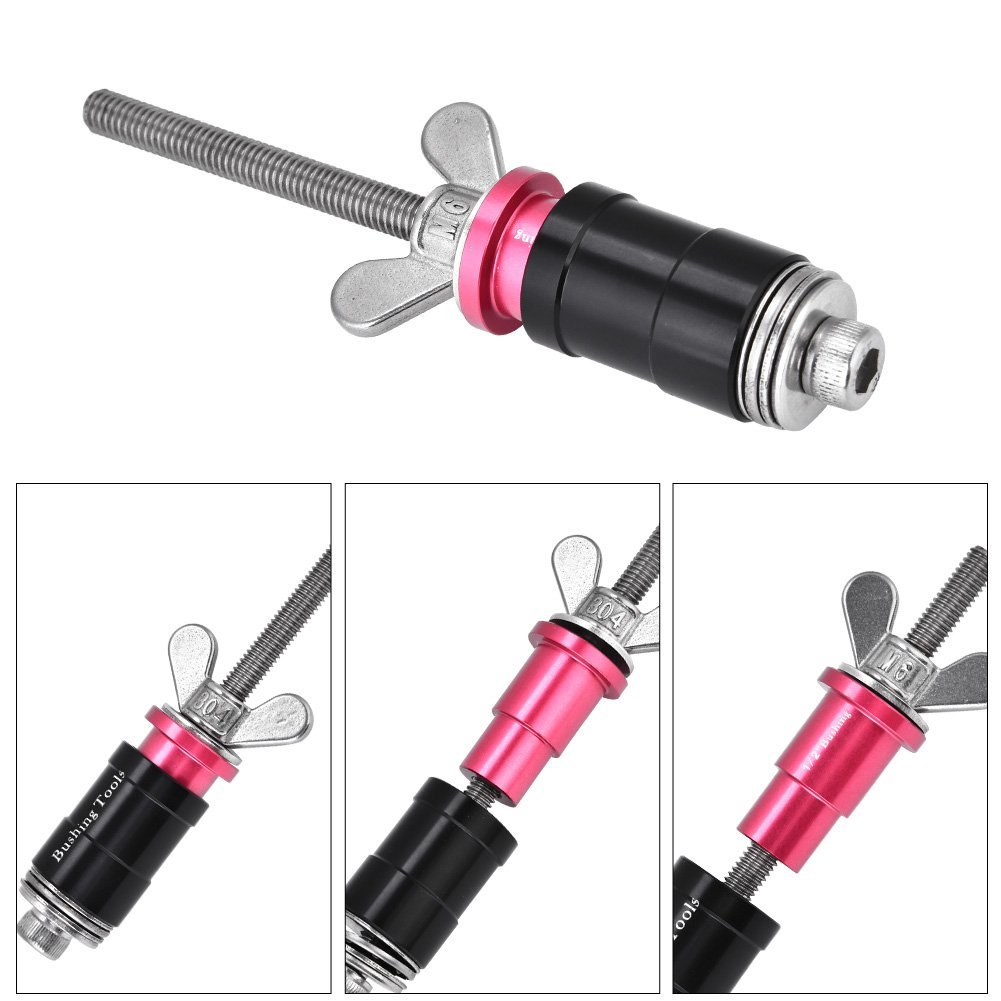 Utensile per boccole antiurto, boccola per occhielli per ammortizzatori posteriori che rimuove lo strumento di installazione con gli adattatori Estrattore Boccole Mtb