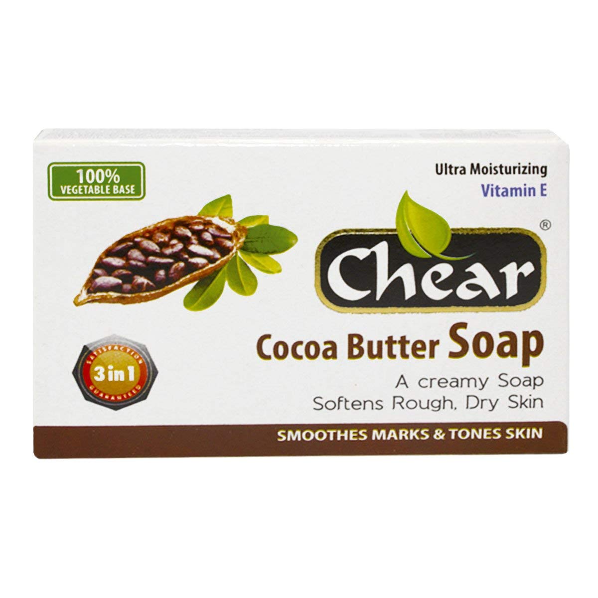 ChearCocoa Butter Moisturizing Soap 80g (6 Pack) - Smoothes Marks & Tones Dry Skin - with Vitamin E
