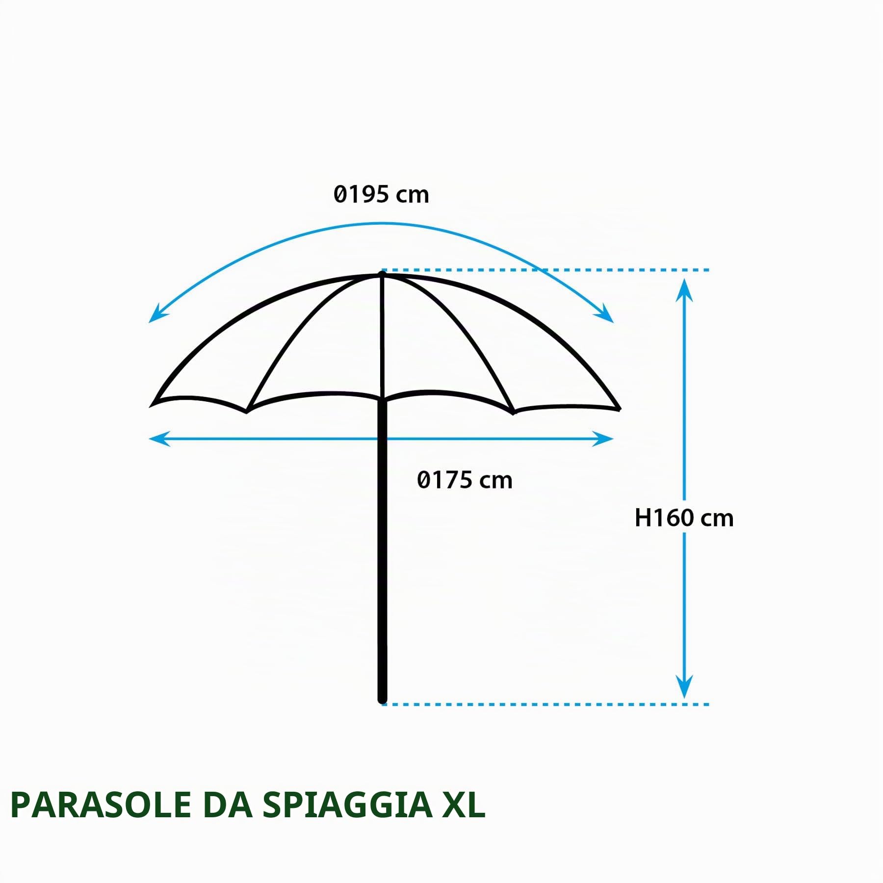 BRUNNER OMBRELLONE PARASOLE 160 CM