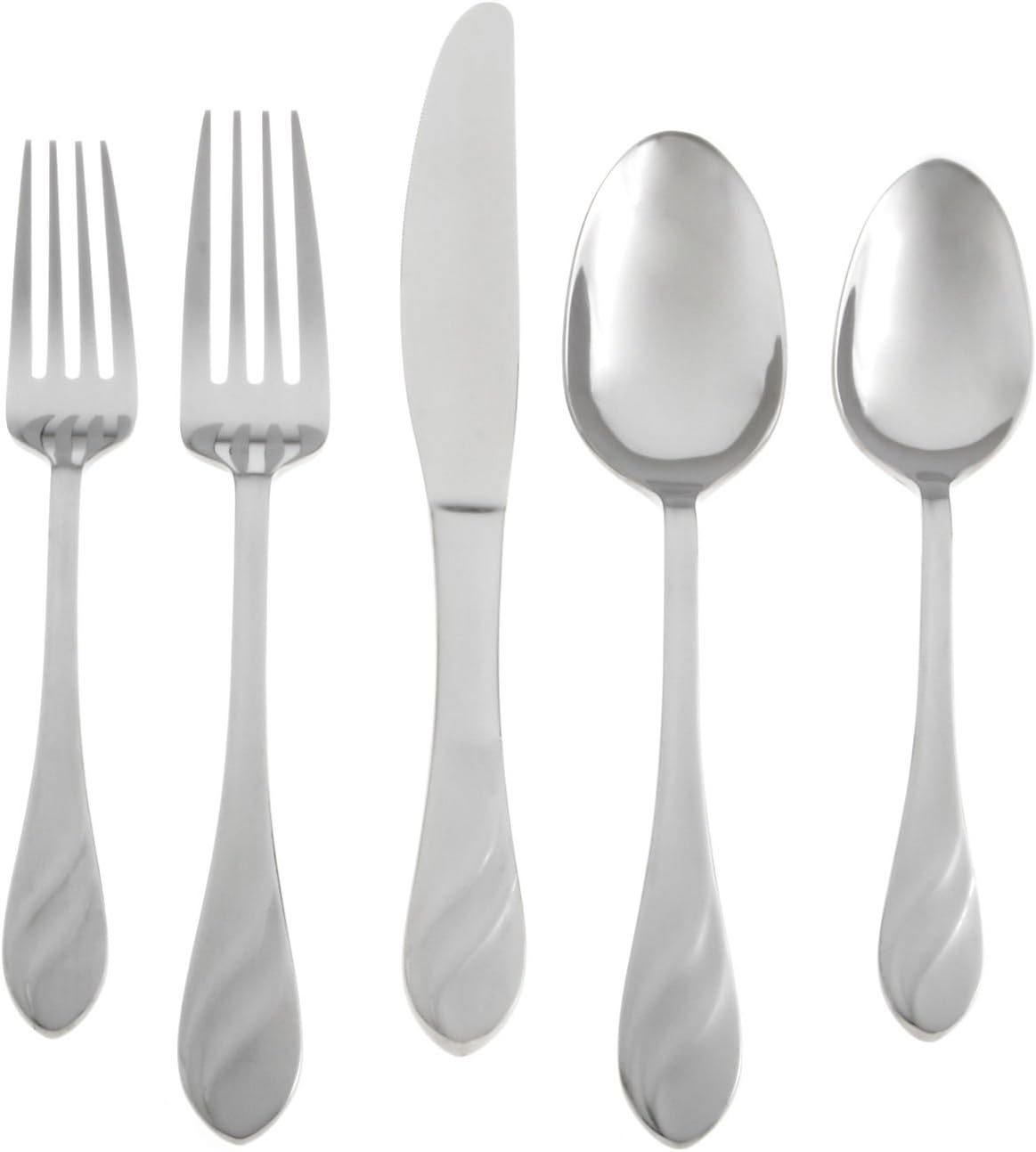 20Pc Gemma Mirror Stainless Steel Set, elegant, Flatware