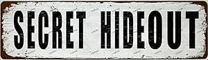 Amazon.com: Busppoy Metal Tin Sign Vintage Metal Signs Secret Hideout ...