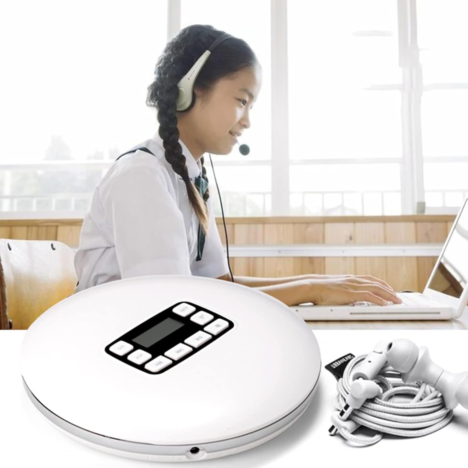 Altoparlante CD Ricaricabile, Lettore CD Portatile Con Porta Da 3,5 Mm E Display LCD, Compatibile Con CD/CD-R/CD-RW/MP3, Effetto Sonoro Eccellente E Antiurto, Per Rilassarsi, Studiare, Regalare