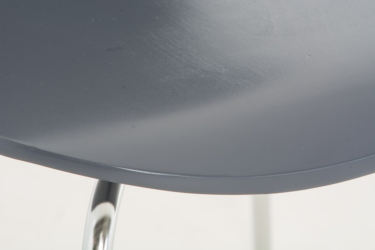 CLP Set de 2 Sillas de Comedor Apilable Diego con Asiento de Madera y Base de Metal, Gris