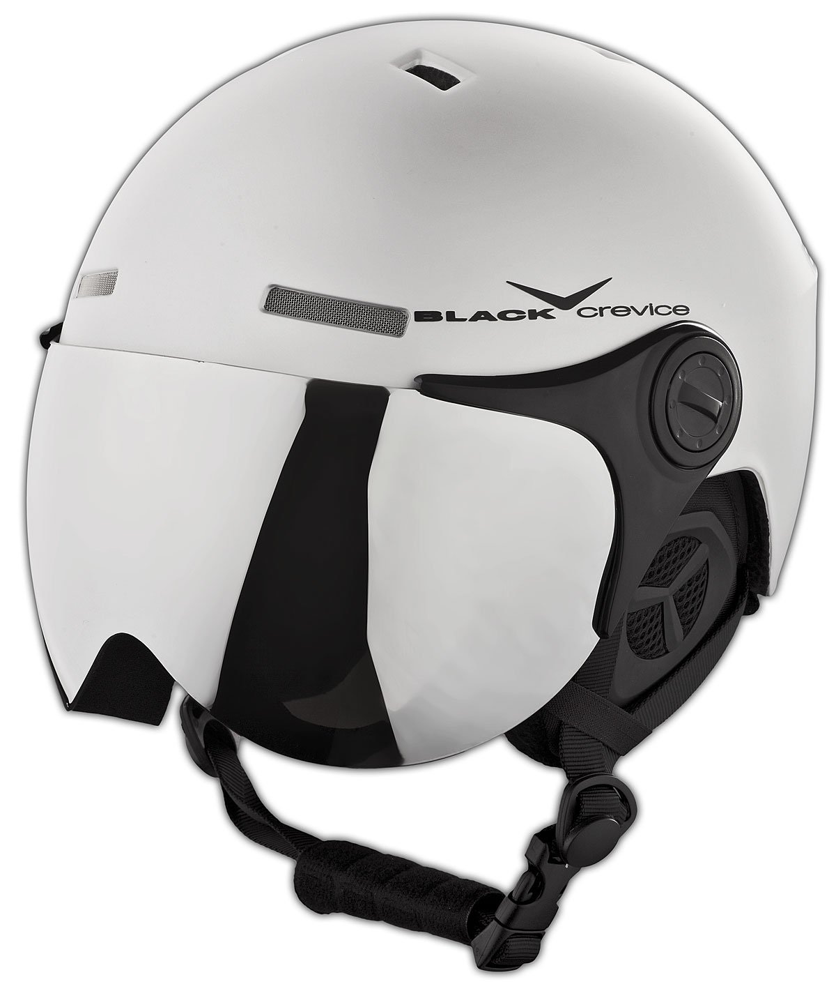 BLACK CREVICE Kask narciarski Saalbach I kask narciarski z wizjerem w stylu pilota, kask narciarski dla mężczyzn i kobiet, w zestawie zapasowy wizjer do kasku narciarskiego, uniseks, kask snowboardowy, regulowany rozmiar