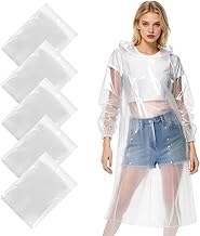 LEEPAT Einweg-Regenponchos 5er Pack Regenschutz - Transparentes Regencape mit Kapuze, ideal für Festival, Karneval, Camping und Fahrradfahren - Einheitspassform