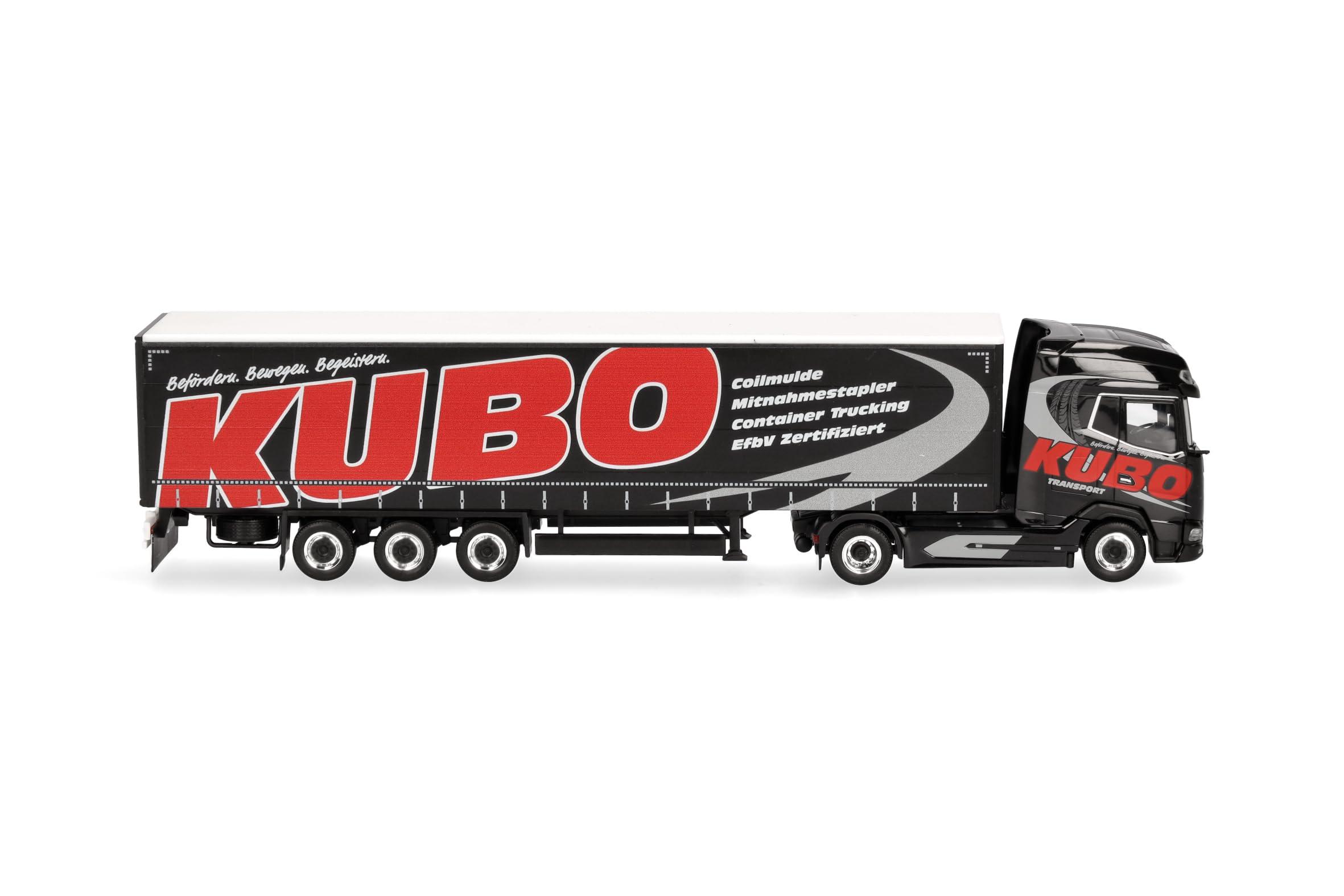 Herpa LKW Modell DAF XG+ Gardinenplanen-Sattelzug Kubo, Miniatur im Maßstab 1:87, Sammlerstück, Made in Germany, Kunststoff