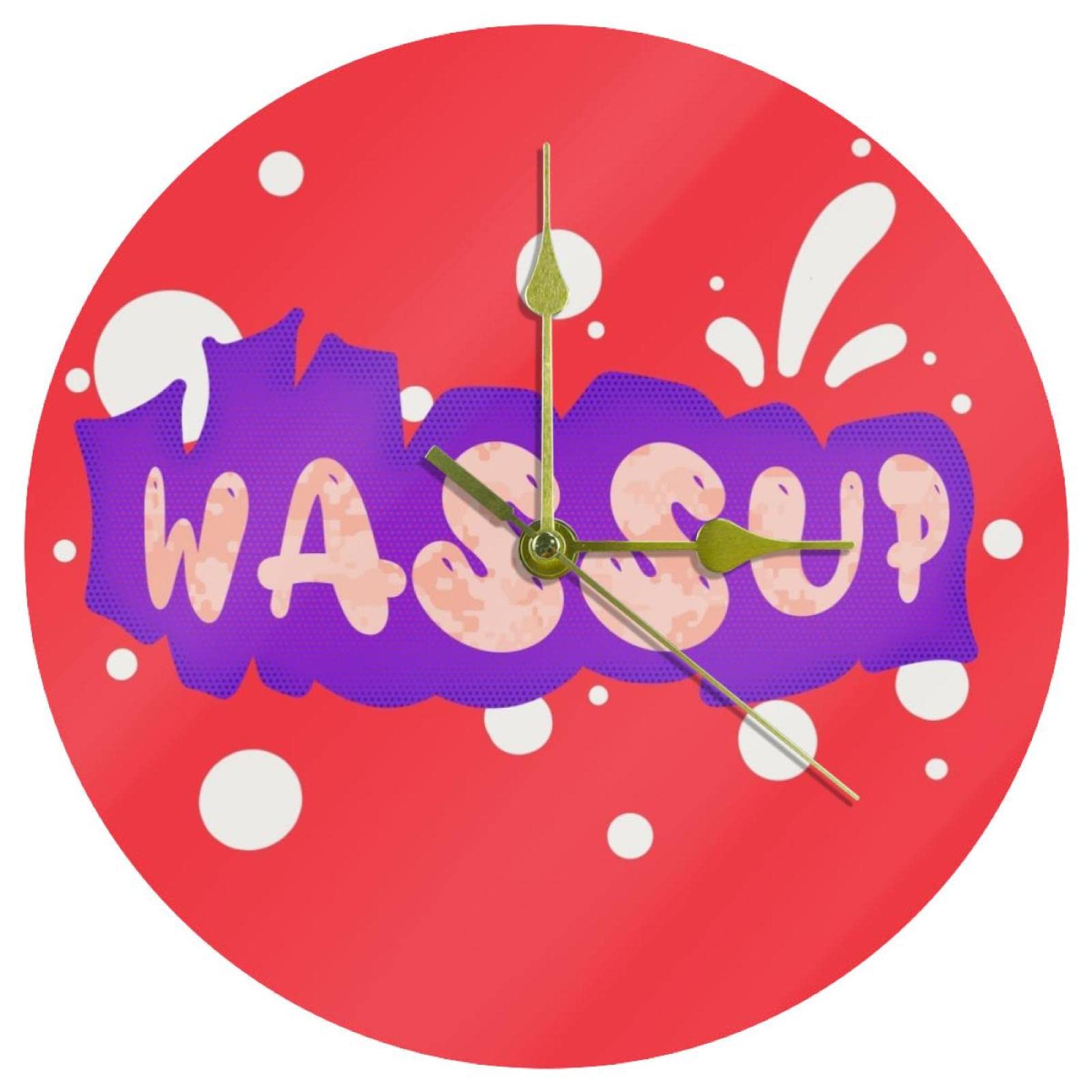 Horloge murale en acrylique WASSUP à quartz ronde et silencieuse pour salon