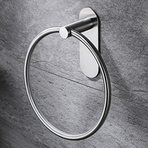 Taozun Towel Ring/Hand Towel Holder - Self Adhesive Round Towel Rack for Bathroom SUS 304 Stainless Steel