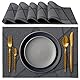 IPEA Tischsets Abwaschbar Schwarz 45 x 30 cm - 6er Set - Für Abendessen, Mittagessen, Frühstück - Hitzebeständig, rutschfest, Schmutzabweisend für Küchentisch und Wohnzimmer - Platzsets Abwischbar