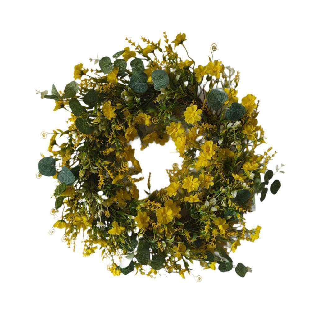 AMSLSIU Artificial Flower Wreath Window Ornament for Festival Wedding