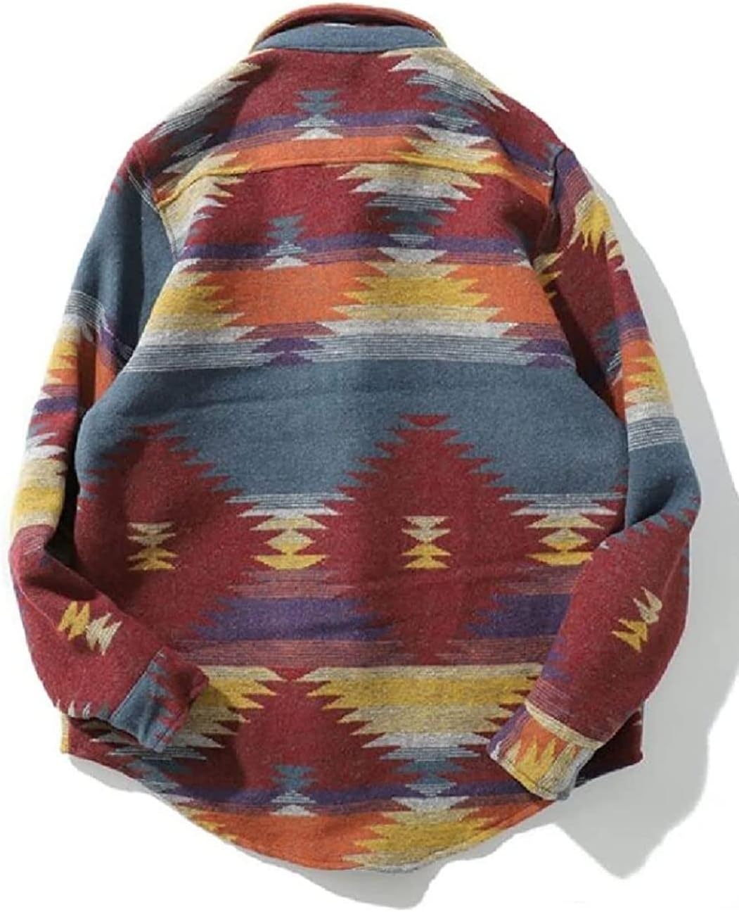 FindThy Men’s Brushed Flannel Shirts Ethnic Aztec Print Button Up Lapel Tribal Shirt Jacket Shacket - Image 5
