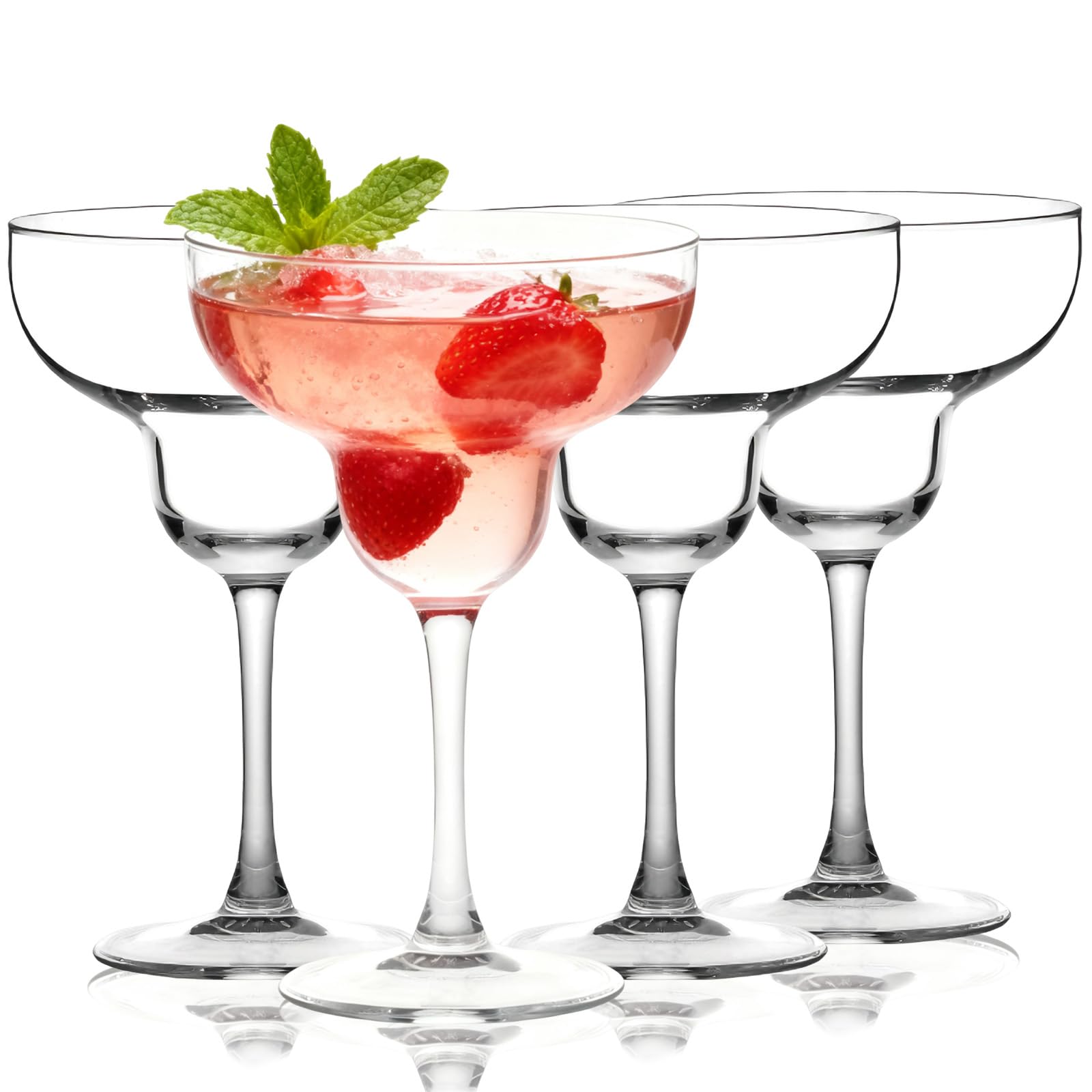 Lot de 25 verres à margarita en plastique transparent, parfaits pour les fêtes, les martinis et les cocktails