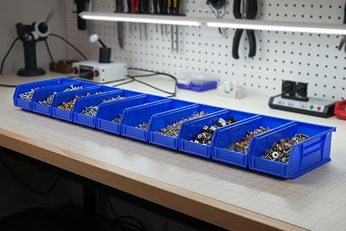 Miniatura 4 de Hudson Exchange - Contenedores apilables de plástico para almacenamiento y contenedores colgantes de 7-12 x 4 x 3 pulgadas (color azul, 1 unidad)