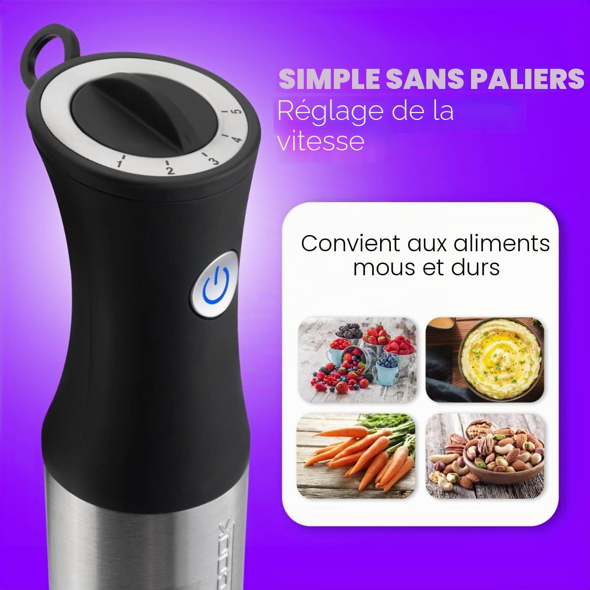 ProfiCook® Mixeur plongeant en acier inoxydable Vainqueur du test avec 1000 watts | | Bâton mixeur avec 4 lames | Acier inoxydable avec poignée ergonomique Soft-Touch | Mixeur PC SM 1094