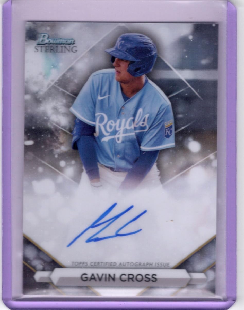 Gavin Cross Autographed Oncard Bowman Sterling Prospect Card Collectible Baseball Card - 2023 Bowman Sterling Baseball Card #PA-GC (Royals)