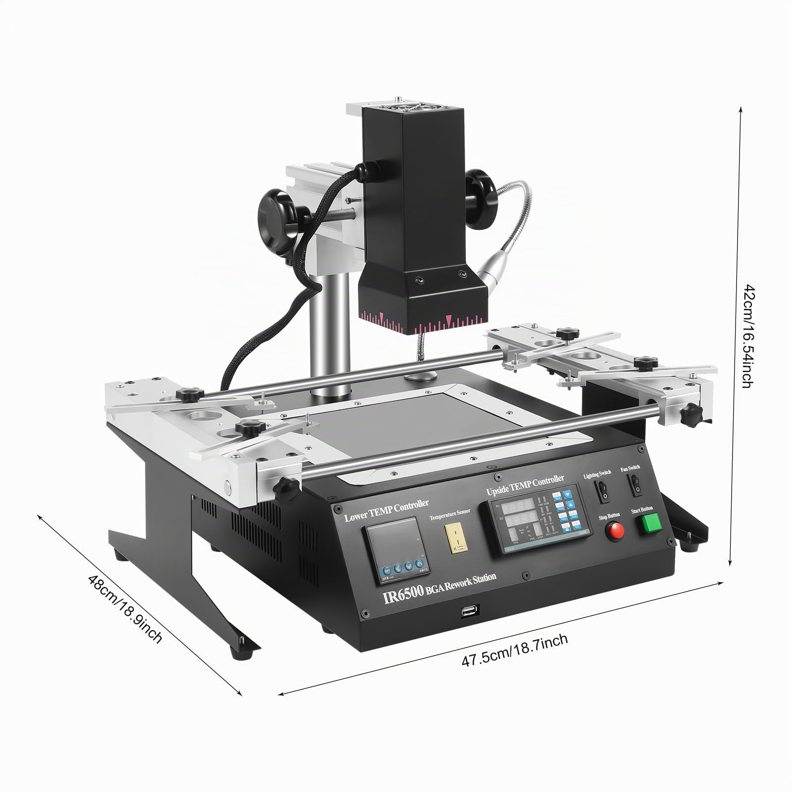 Heißluft Lötstation Bga Soldering Machine Infrarot Löten Rework Station-Arbeitsplatz IR6500 1250W Tisch zum Schweißen für Laptop-Motherboards, Desktop-Computer-Motherboards, Server-Motherboards