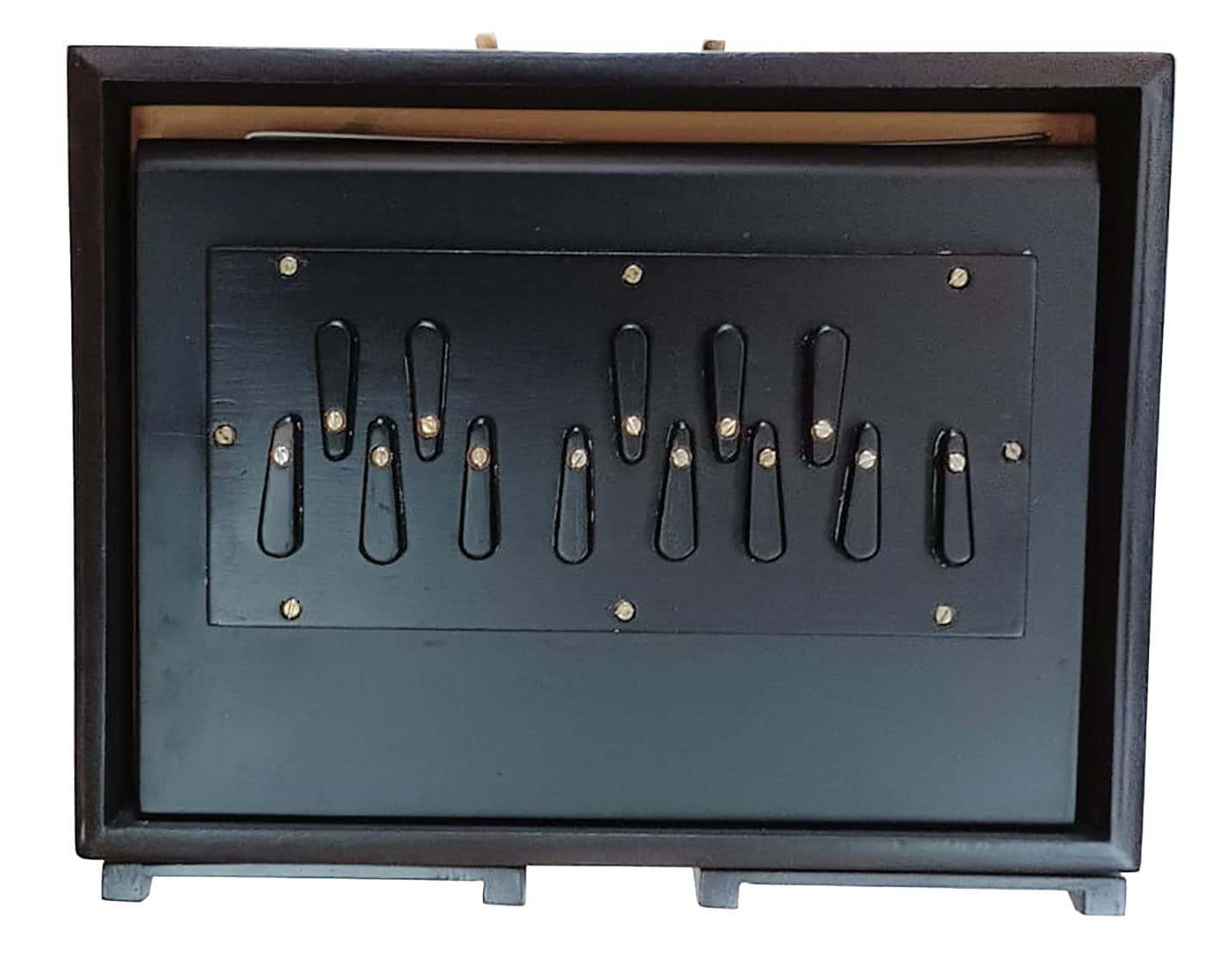 Shruti Box, Surpeti - Scatola di derivazione classica in legno di teak, 440 Hz, con 13 fermi a lunga durata, colore: Nero