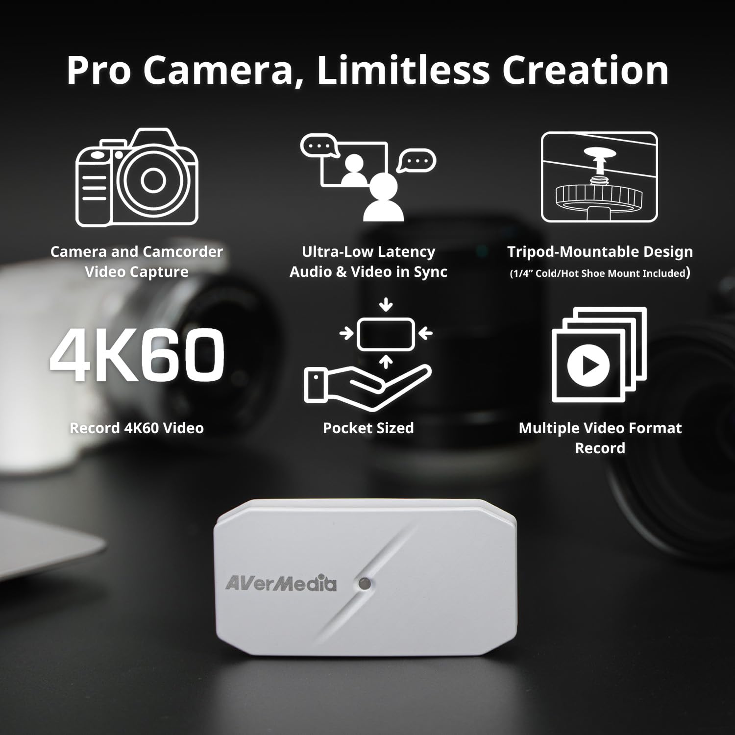 AVerMedia BU113G2 CamStream 4K – 4K60 USB Video Capture Card for
