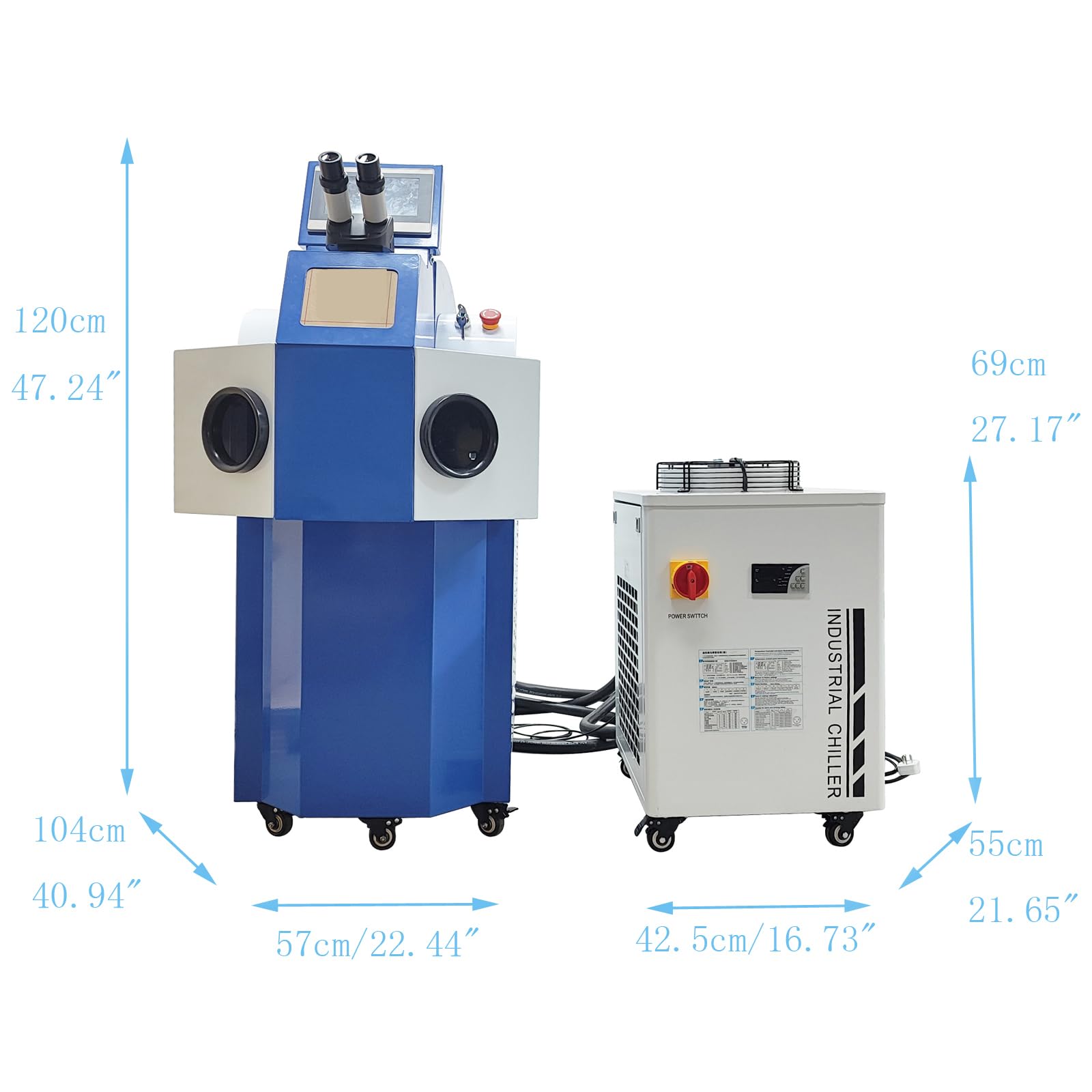 WYDDDARY 220V 200W Jewelry Repair Welding Machine Jewelry Spot Welder with a 220V 2400W Chiller for Welding Jewelry Clocks Dentures