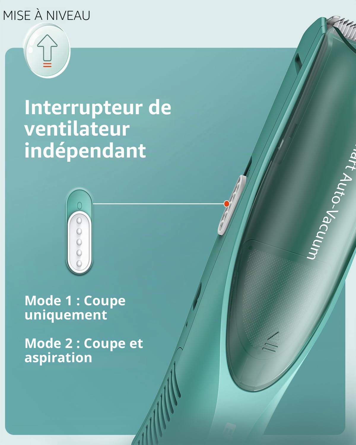 Tondeuse à cheveux pour bébé avec aspirateur automatique, avec deux modes