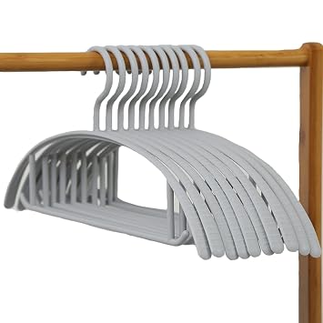 Home Plastic Hangers 10 Pack, Lightweight & Space Saving Hangers, Non-Slip Clothes Hanger for Everyday Standard Use Clothes, Blouses, T-Shirts, Dresses, Jackets Color 2