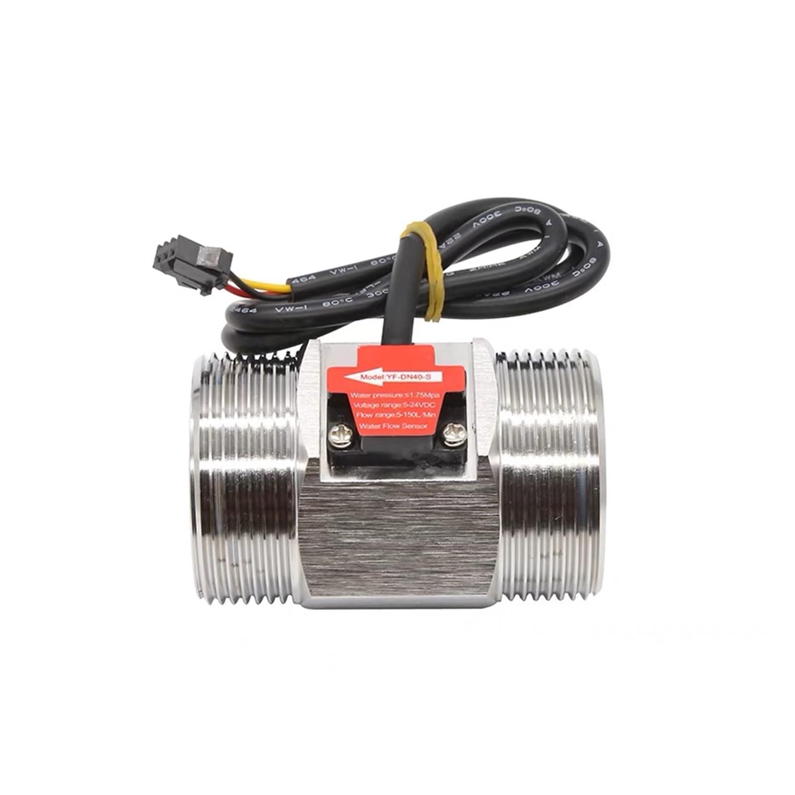 Misuratore di portata d'acqua, G1.5 "DN40 Sensore di flusso d'acqua Sensore Hall 1.75MPa Misuratore di portata a turbina DC5~24V utilizzato for misurare il flusso del mezzo