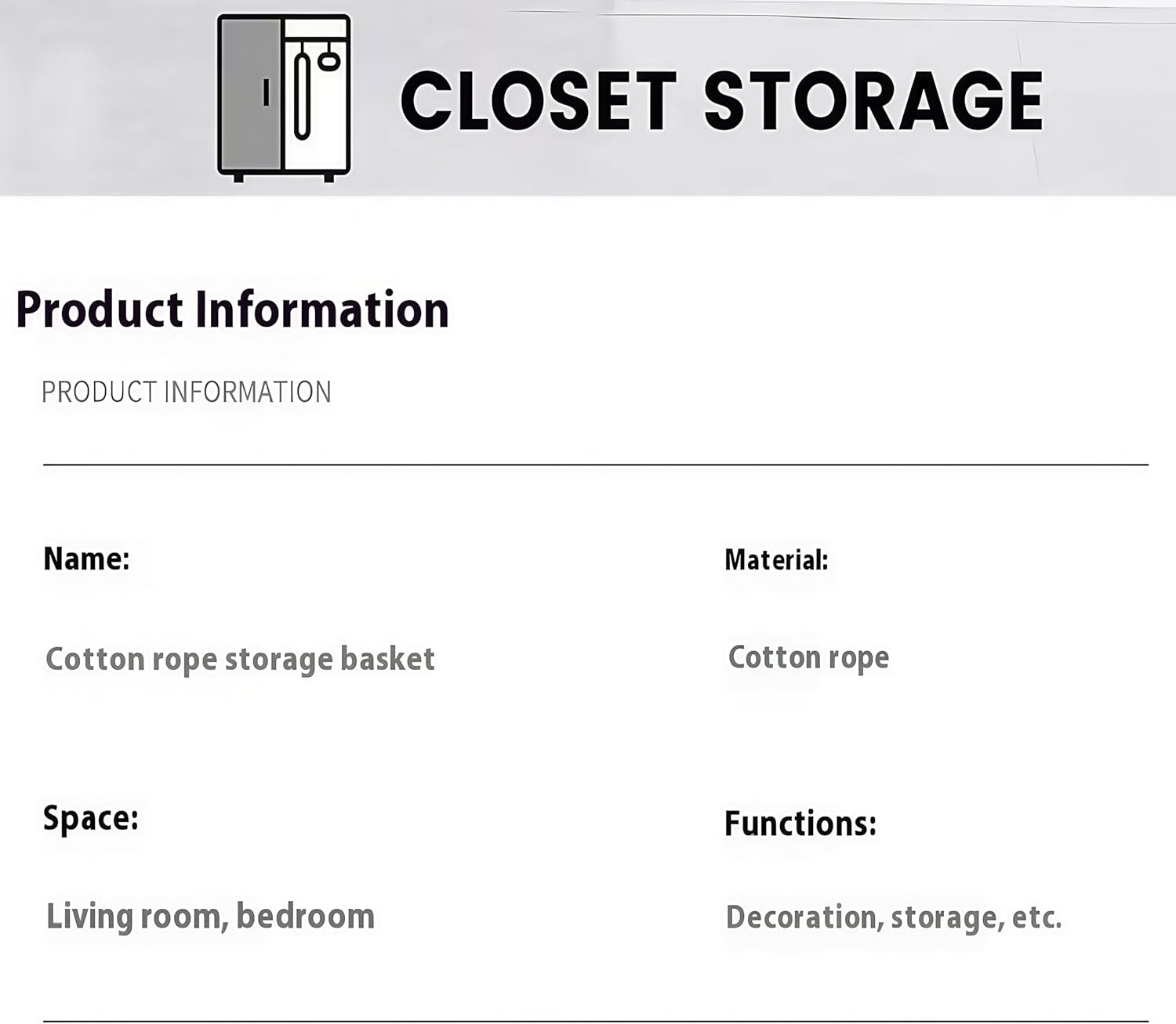 Cotton Rope Storage Basket, Shelving Organizer Rope Basket, Laundry Basket, Woven Basket Dog Toy Box, Baby Basket for Living Room Bath, 3 Pieces