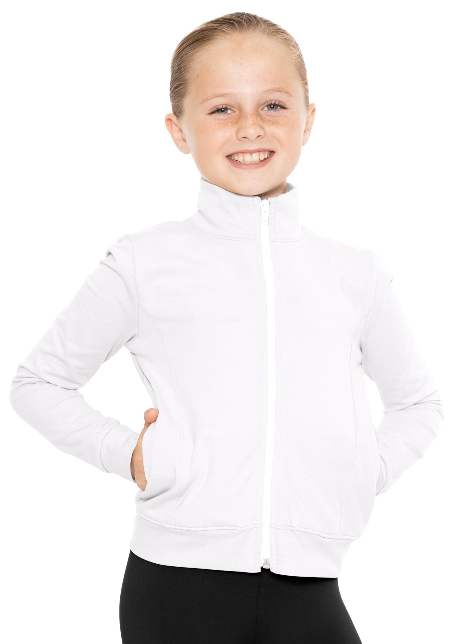 STRETCH IS COMFORT Girl's and Women's Zip Up Jacket | Cadet Warm Up with Pockets | Team Jacket For Women
